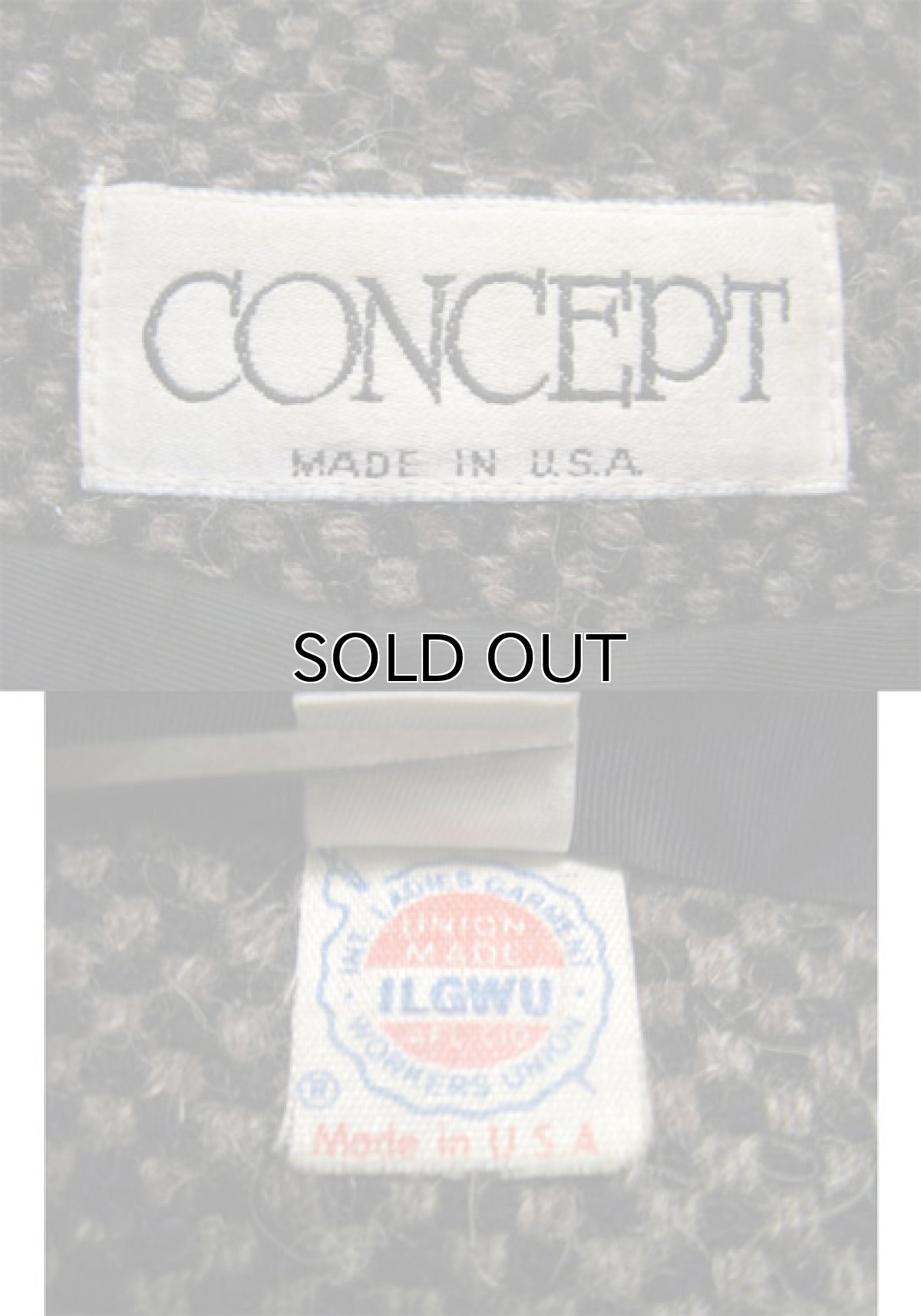 画像4: 1980~90's"CONCEPT" Double Breasted  Tweed Chester Field Coat  BROWN size M  (表記 16) (4)