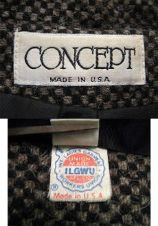 画像4: 1980~90's"CONCEPT" Double Breasted  Tweed Chester Field Coat  BROWN　size M  (表記 16) (4)