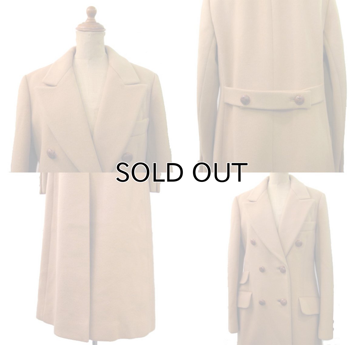 画像3: 1980's"Fairbrooke" Double Breasted  Wool Chester Field Coat  CAMEL　size S  (表記 10) (3)