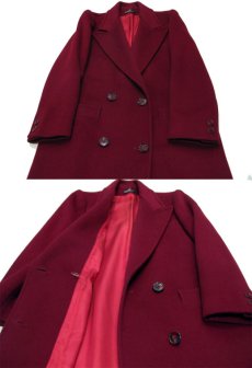 画像5: 1980's"Benard Petite" Double Breasted  Wool Chester Field Coat  BURGUNDY　size S  (表記 10) (5)