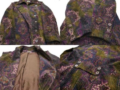 画像1: 1990's"Promod" Print Corduroy Design Coat　size M  (表記 ---)