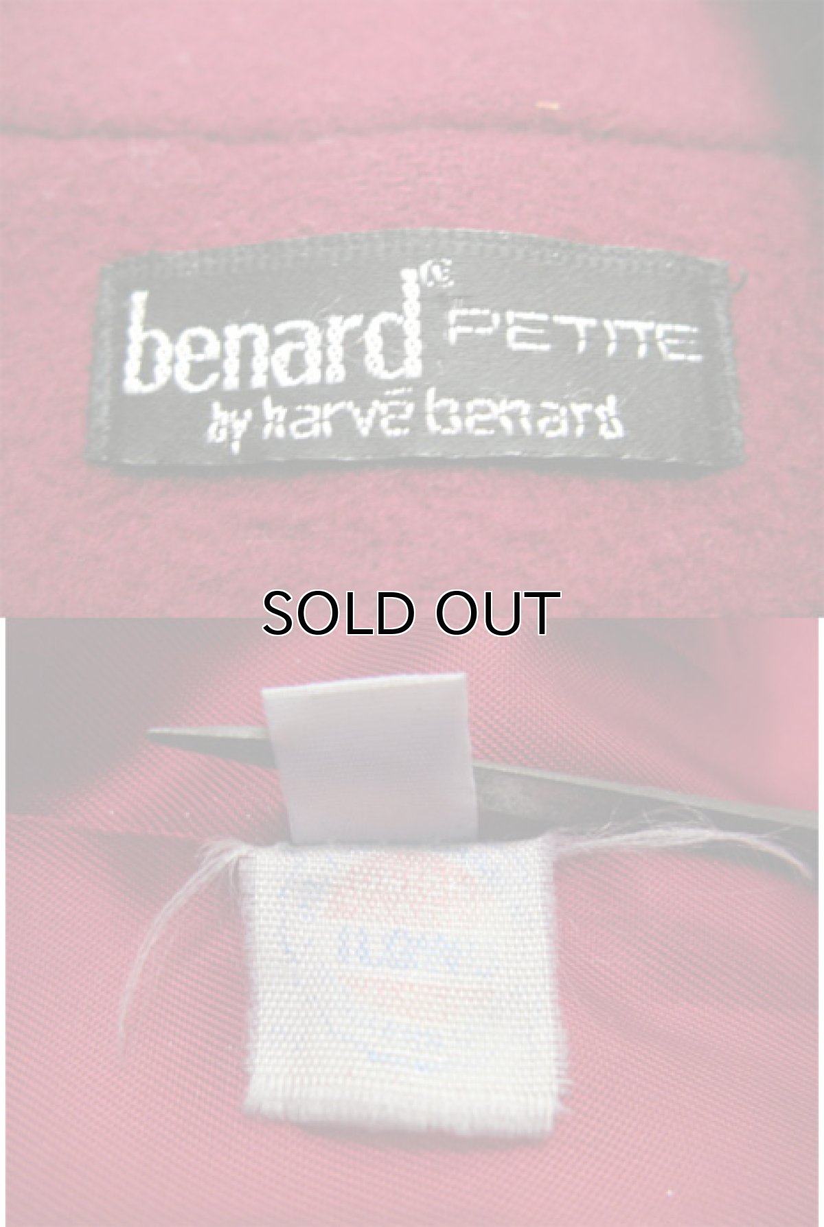 画像4: 1980's"Benard Petite" Double Breasted  Wool Chester Field Coat  BURGUNDY size S  (表記 10) (4)