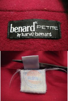 画像4: 1980's"Benard Petite" Double Breasted  Wool Chester Field Coat  BURGUNDY　size S  (表記 10) (4)
