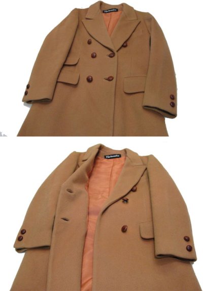 画像1: 1980's"Fairbrooke" Double Breasted  Wool Chester Field Coat  CAMEL　size S  (表記 10)