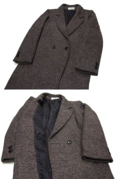 画像5: 1980~90's"CONCEPT" Double Breasted  Tweed Chester Field Coat  BROWN　size M  (表記 16) (5)