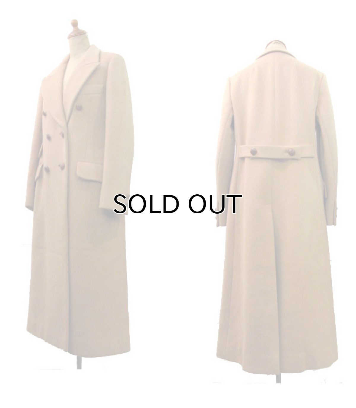 画像2: 1980's"Fairbrooke" Double Breasted  Wool Chester Field Coat  CAMEL　size S  (表記 10) (2)