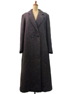 画像1: 1980~90's"CONCEPT" Double Breasted  Tweed Chester Field Coat  BROWN　size M  (表記 16) (1)