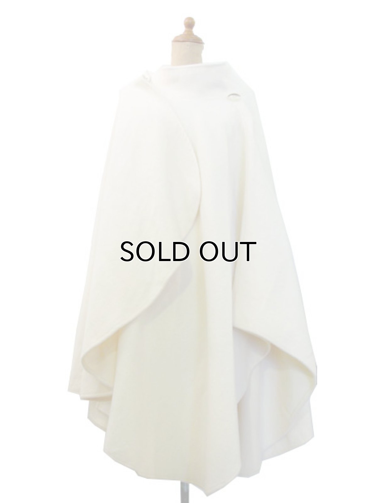 画像1: 1990's"alex hayes" White Wool Cape　size Free  (表記 ---) (1)