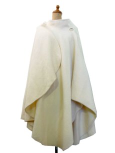 画像1: 1990's"alex hayes" White Wool Cape　size Free  (表記 ---) (1)