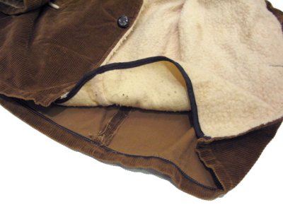 画像3: 1970's Corduroy Boa Half Coat  BROWN　size L  (表記 ---)