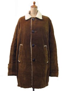 画像1: 1970's Corduroy Boa Half Coat  BROWN　size L  (表記 ---) (1)