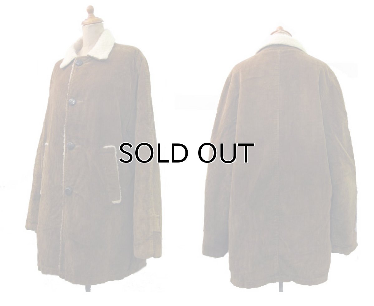 画像2: 1970's Corduroy Boa Half Coat  BROWN　size L  (表記 ---) (2)