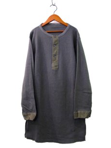 画像1: 1950-60's Swedish MilitaryWaffle Henley Neck Shirts DEAD STOCK - one wash　size M (表記 不明) (1)