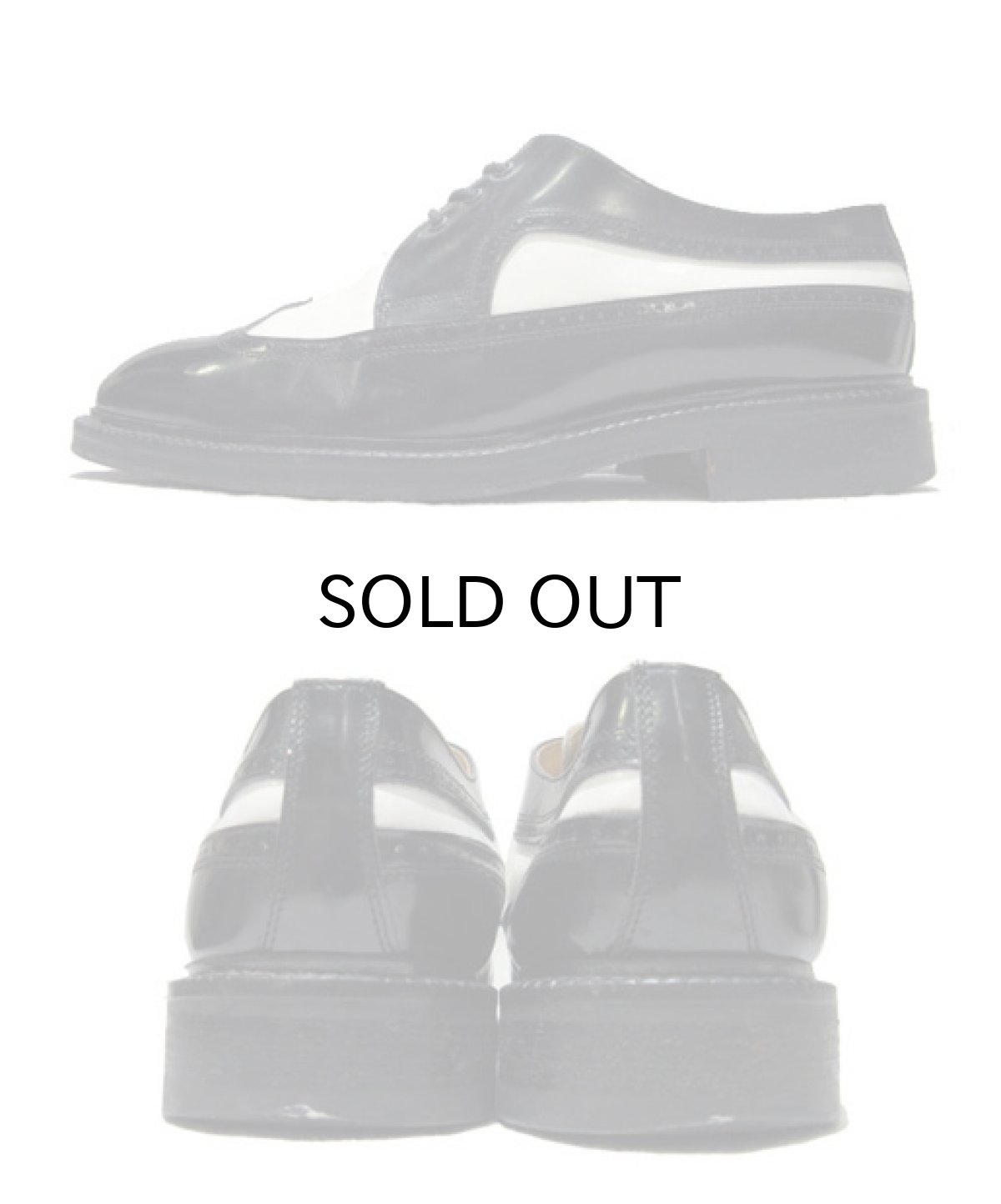 画像3: "BRAVO" Wing Tip TWO-TONE 3-Hole Sole  BLACK / WHITE 　size US 9  ( 42 / 27 cm ) (3)