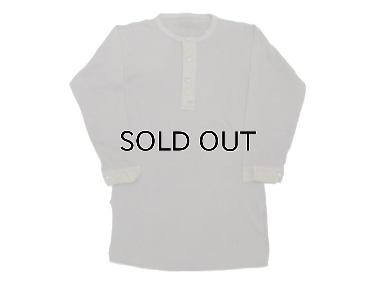 画像2: 1950-60's Swedish MilitaryWaffle Henley Neck Shirts DEAD STOCK - one wash　size M (表記 不明) (2)