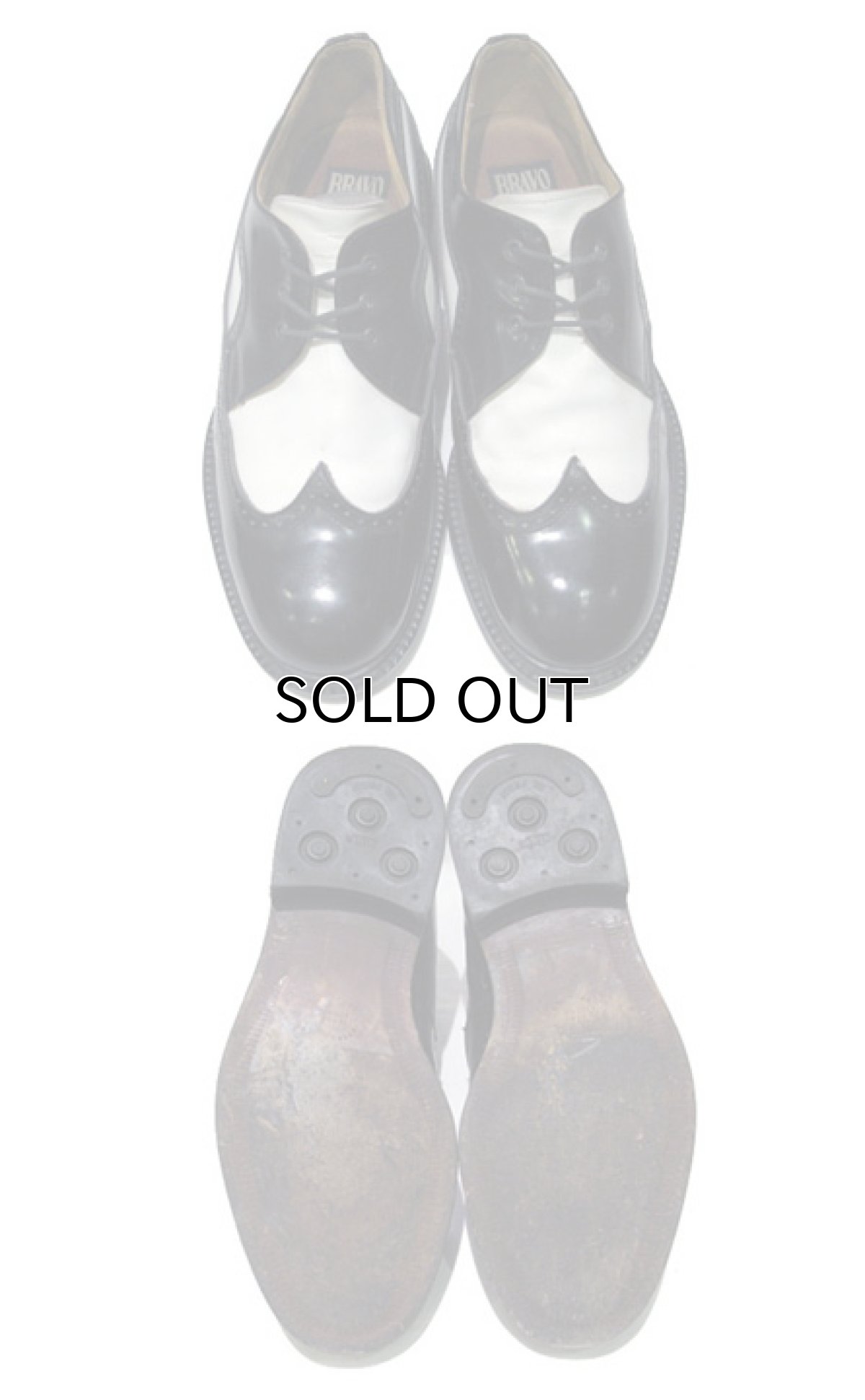 画像2: "BRAVO" Wing Tip TWO-TONE 3-Hole Sole  BLACK / WHITE 　size US 9  ( 42 / 27 cm ) (2)