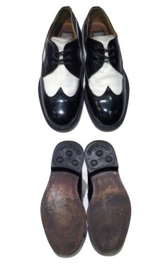 画像2: "BRAVO" Wing Tip TWO-TONE 3-Hole Sole  BLACK / WHITE 　size US 9  ( 42 / 27 cm ) (2)