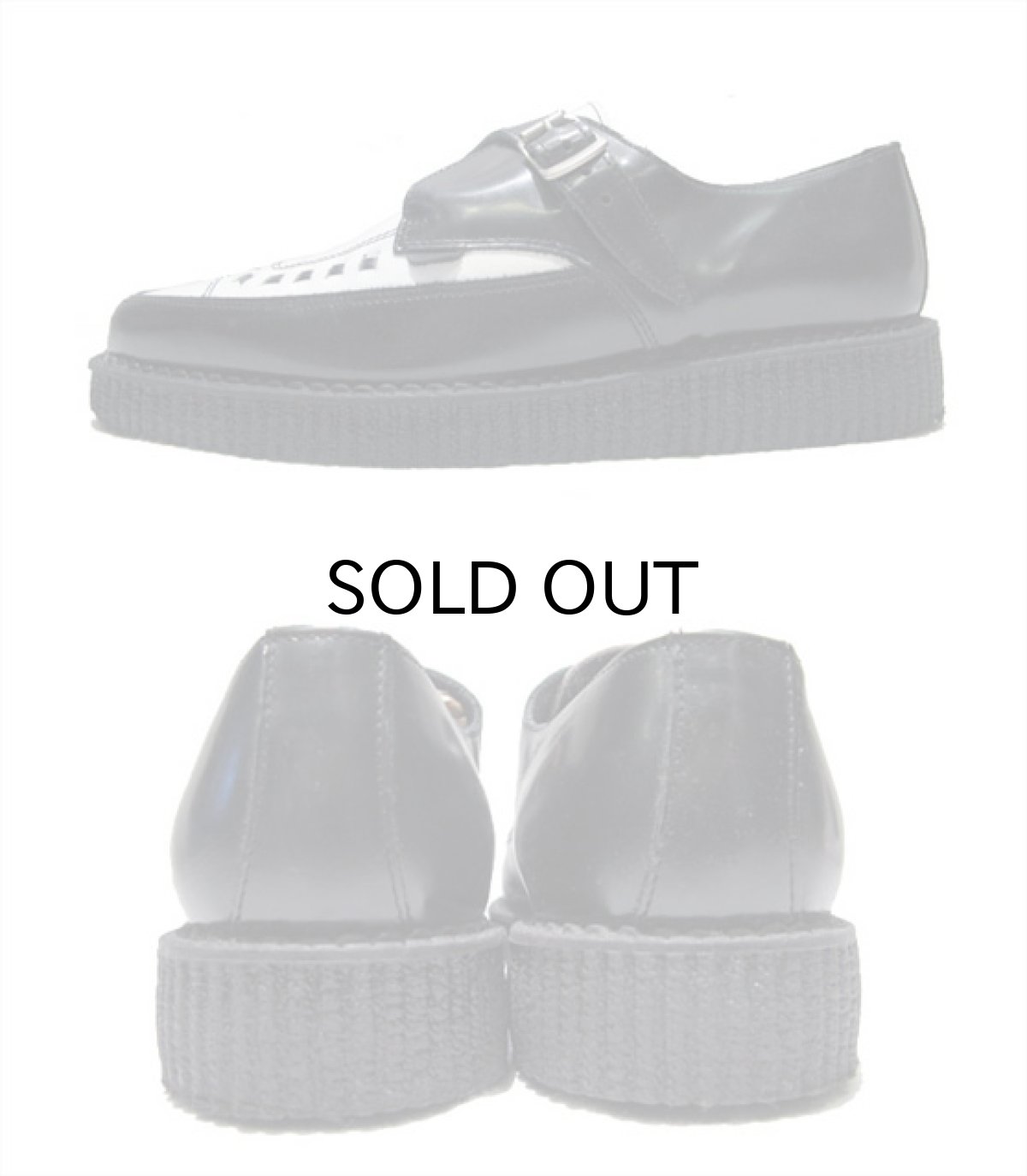 画像3: "UNDERGROUND" Single Strap TWO-TONE Rubber Sole  BLACK / WHITE  made in England　 size US 9  ( 42 / 27 cm ) (3)