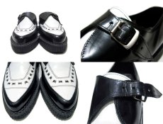 画像4: "UNDERGROUND" Single Strap TWO-TONE Rubber Sole  BLACK / WHITE  made in England　 size US 9  ( 42 / 27 cm ) (4)