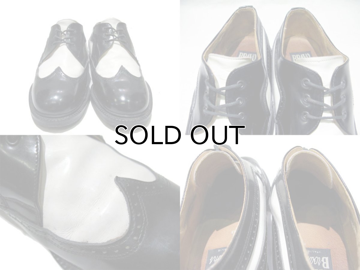 画像5: "BRAVO" Wing Tip TWO-TONE 3-Hole Sole  BLACK / WHITE 　size US 9  ( 42 / 27 cm ) (5)
