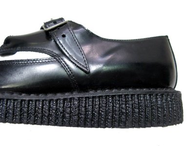 画像1: "UNDERGROUND" Single Strap TWO-TONE Rubber Sole  BLACK / WHITE  made in England　 size US 9  ( 42 / 27 cm )