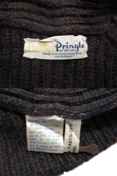 画像5: 1970's~ "Pringle" Shawl Collar Wool Cardigan BROWN系　size L (表記 L) (5)