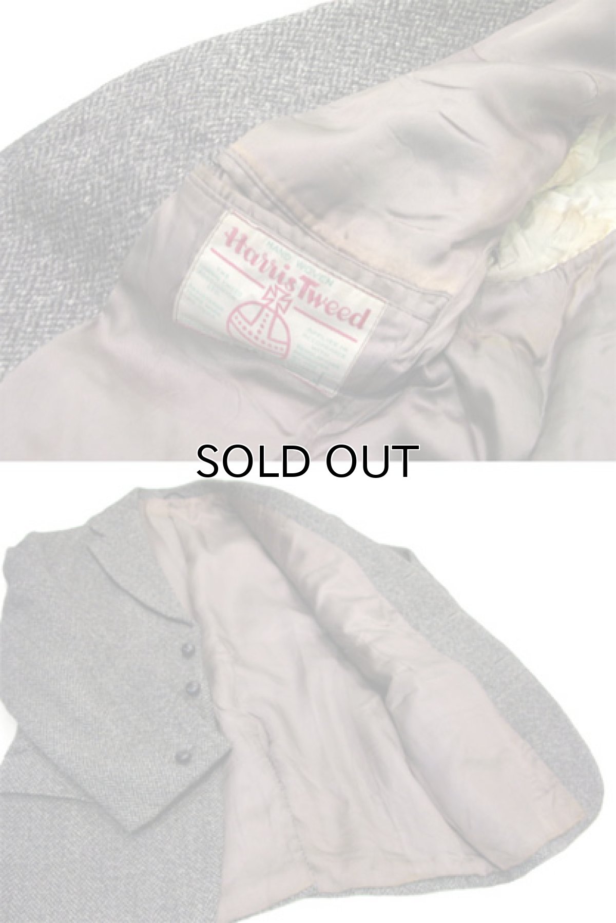 画像4: 1960's~ Harris Tweed 3-Button Tweed Jacket　size L (表記 無し) (4)