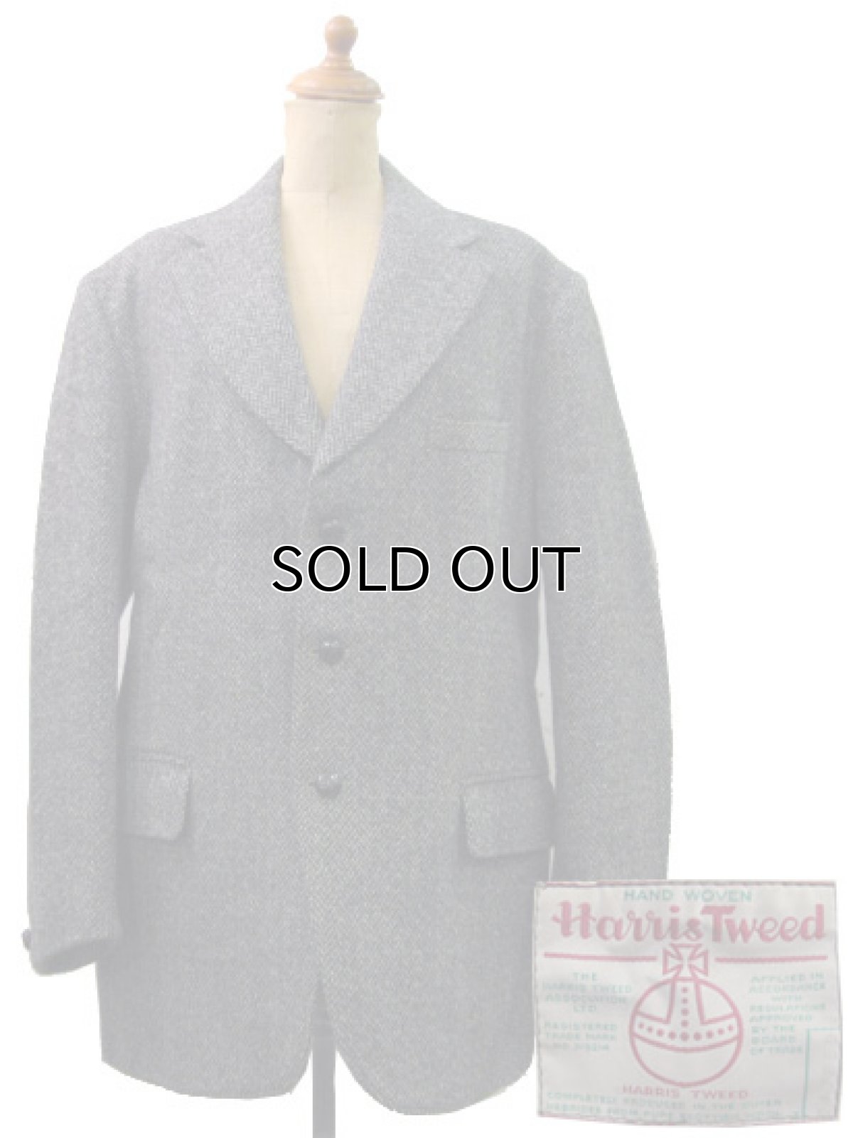 画像1: 1960's~ Harris Tweed 3-Button Tweed Jacket　size L (表記 無し) (1)