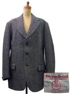 画像1: 1960's~ Harris Tweed 3-Button Tweed Jacket　size L (表記 無し) (1)