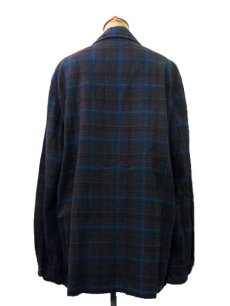 画像2: 1950's~ "Pendleton" Check Pattern 3-Button Jacket　青系　size M - L (表記 M)  (2)