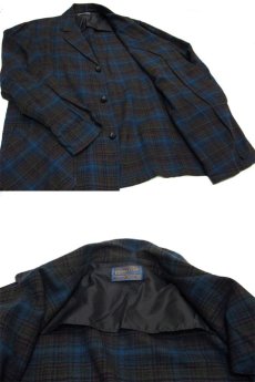 画像3: 1950's~ "Pendleton" Check Pattern 3-Button Jacket　青系　size M - L (表記 M)  (3)