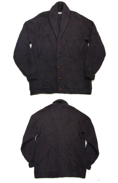 画像1: 1970's~ "Pringle" Shawl Collar Wool Cardigan BROWN系　size L (表記 L)