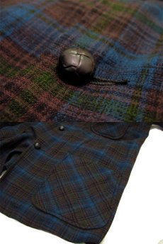 画像4: 1950's~ "Pendleton" Check Pattern 3-Button Jacket　青系　size M - L (表記 M)  (4)