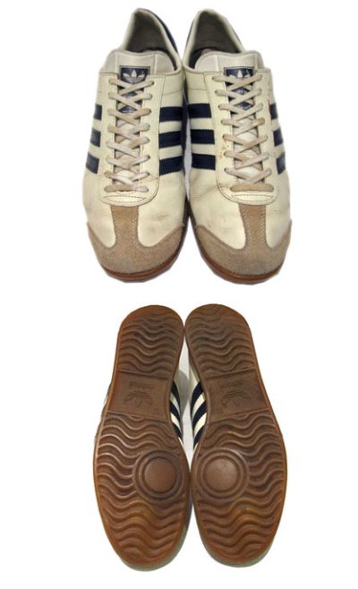 画像1: 1970's adidas "REKORD" Leather Sneaker 白/紺  ユーゴスラビア製　size 11 (29 cm)