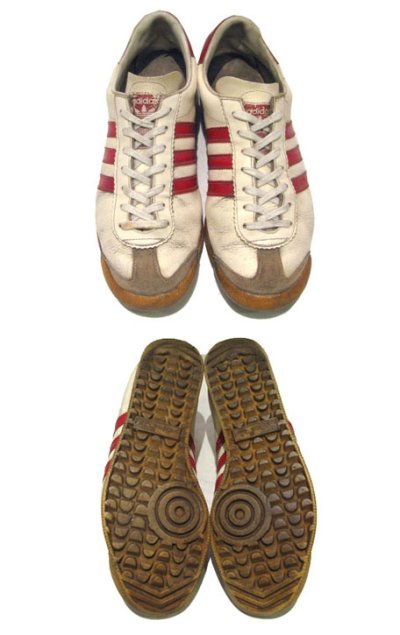 画像1: 1970's adidas "VIENNA" Leather Sneaker 白/赤 ユーゴスラビア製　size 8 1/2 (26.5cm)