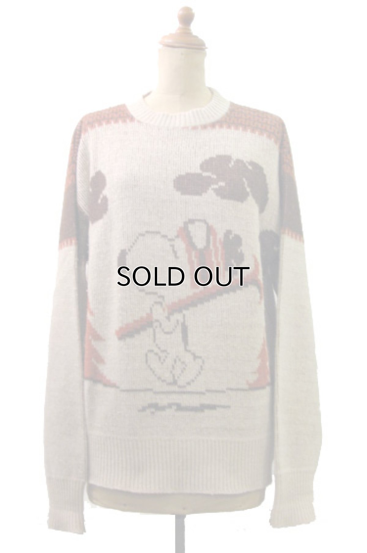 画像1: 1970's "Brandywine of California" Jacquard Weave Pullover Sweater "SNOOPY"　size M - L (表記 無し) (1)