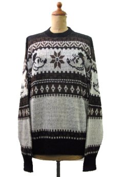 画像1: 1970's "Kennington" Jacquard Weave Pullover Sweater "Mickey Mouse"　size M - L (表記 LARGE) (1)