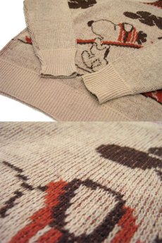 画像4: 1970's "Brandywine of California" Jacquard Weave Pullover Sweater "SNOOPY"　size M - L (表記 無し) (4)