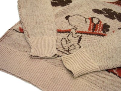 画像3: 1970's "Brandywine of California" Jacquard Weave Pullover Sweater "SNOOPY"　size M - L (表記 無し)