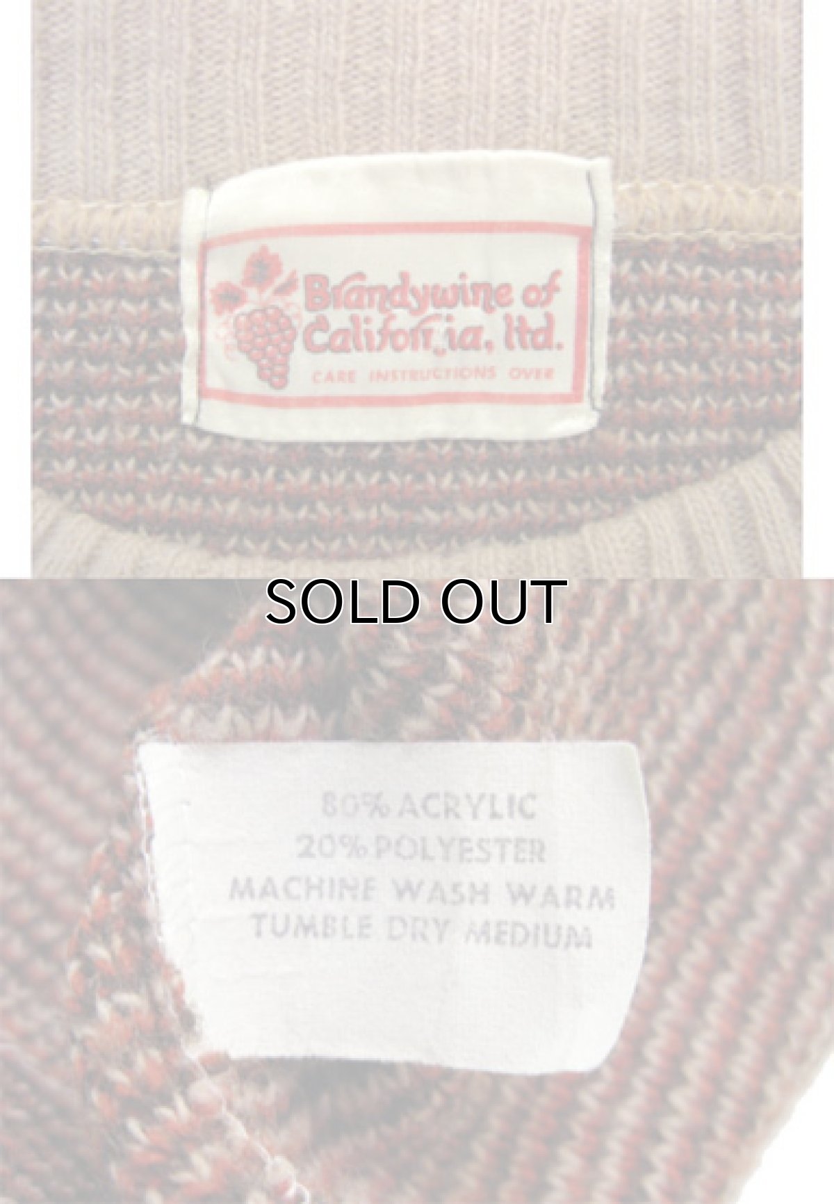 画像3: 1970's "Brandywine of California" Jacquard Weave Pullover Sweater "SNOOPY"　size M - L (表記 無し) (3)