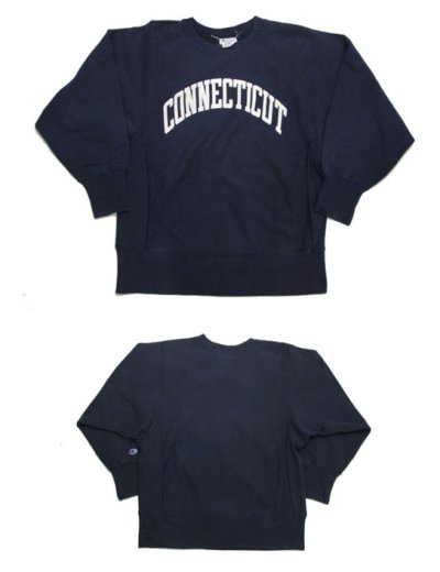 画像1: 1980's "Champion" Reverse Weave "CONNECTICUT" Sweat  NAVY　size 表記 M