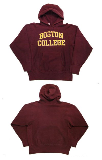 画像1: 1980's "Champion" Reverse Weave "BOSTON COLLEGE" Sweat Parka   BURGUNDY　size 表記 M