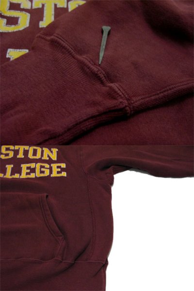 画像2: 1980's "Champion" Reverse Weave "BOSTON COLLEGE" Sweat Parka   BURGUNDY　size 表記 M