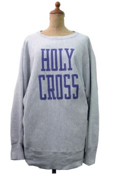 画像1: 1980's "Champion" Reverse Weave "HOLLY CROSS" Sweat Shirts  GREY　size 表記 L (1)