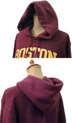 画像2: 1980's "Champion" Reverse Weave "BOSTON COLLEGE" Sweat Parka   BURGUNDY　size 表記 M (2)