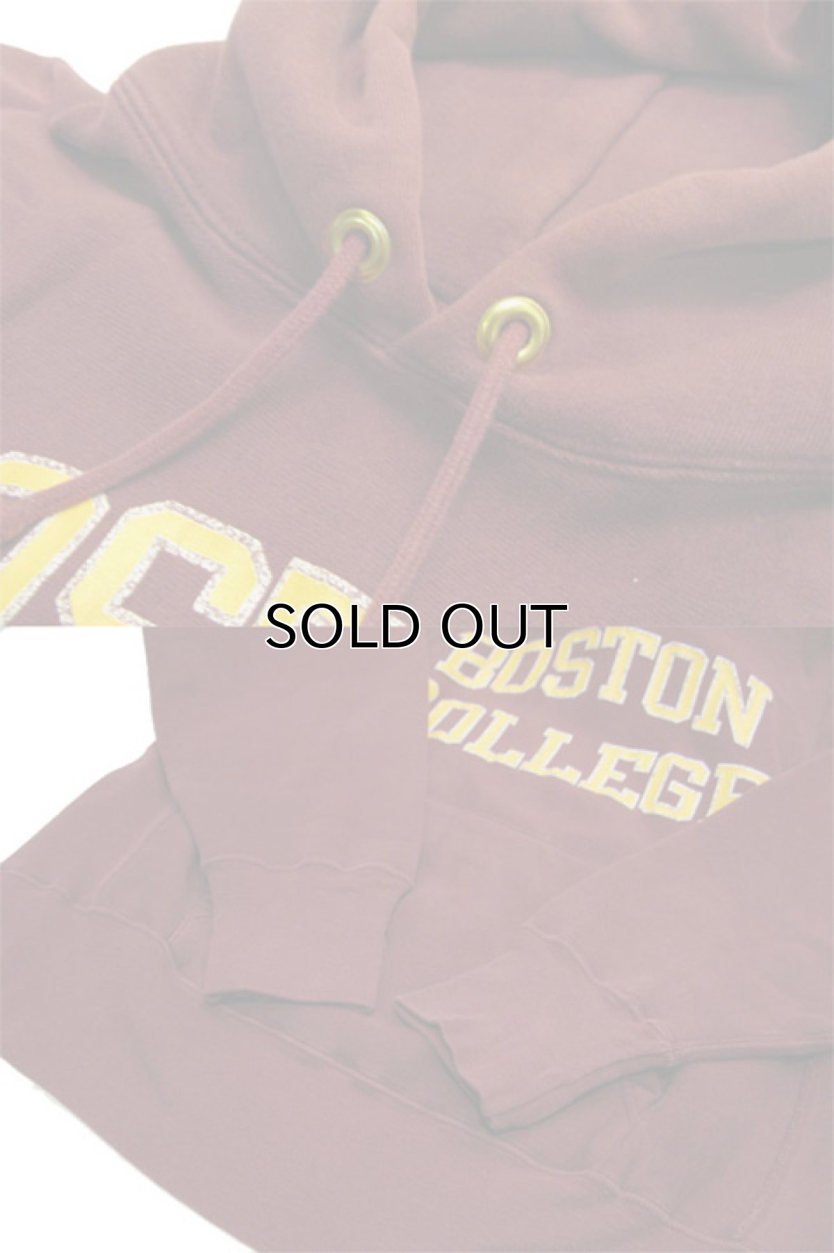 画像4: 1980's "Champion" Reverse Weave "BOSTON COLLEGE" Sweat Parka   BURGUNDY size 表記 M (4)