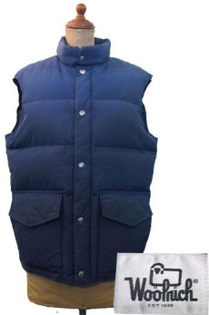 画像1: 1980's "Woolrich" 60/40 Cloth Down Vest  NAVY　size S - M  (表記 SMALL) (1)