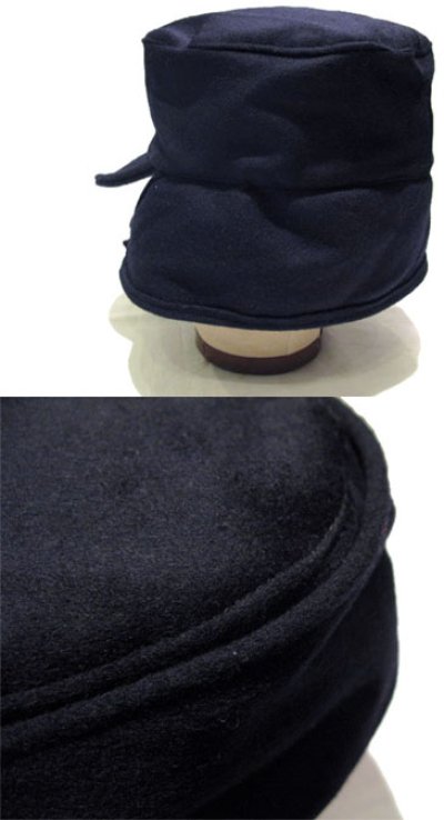 画像1: OLD Italian Military Wool Cap  NAVY　size 58