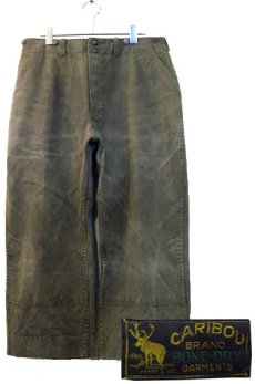 画像1: 1940's~ "CARIBOU" Hunting Duck Pants　size w 34 inch  (表記 なし) (1)