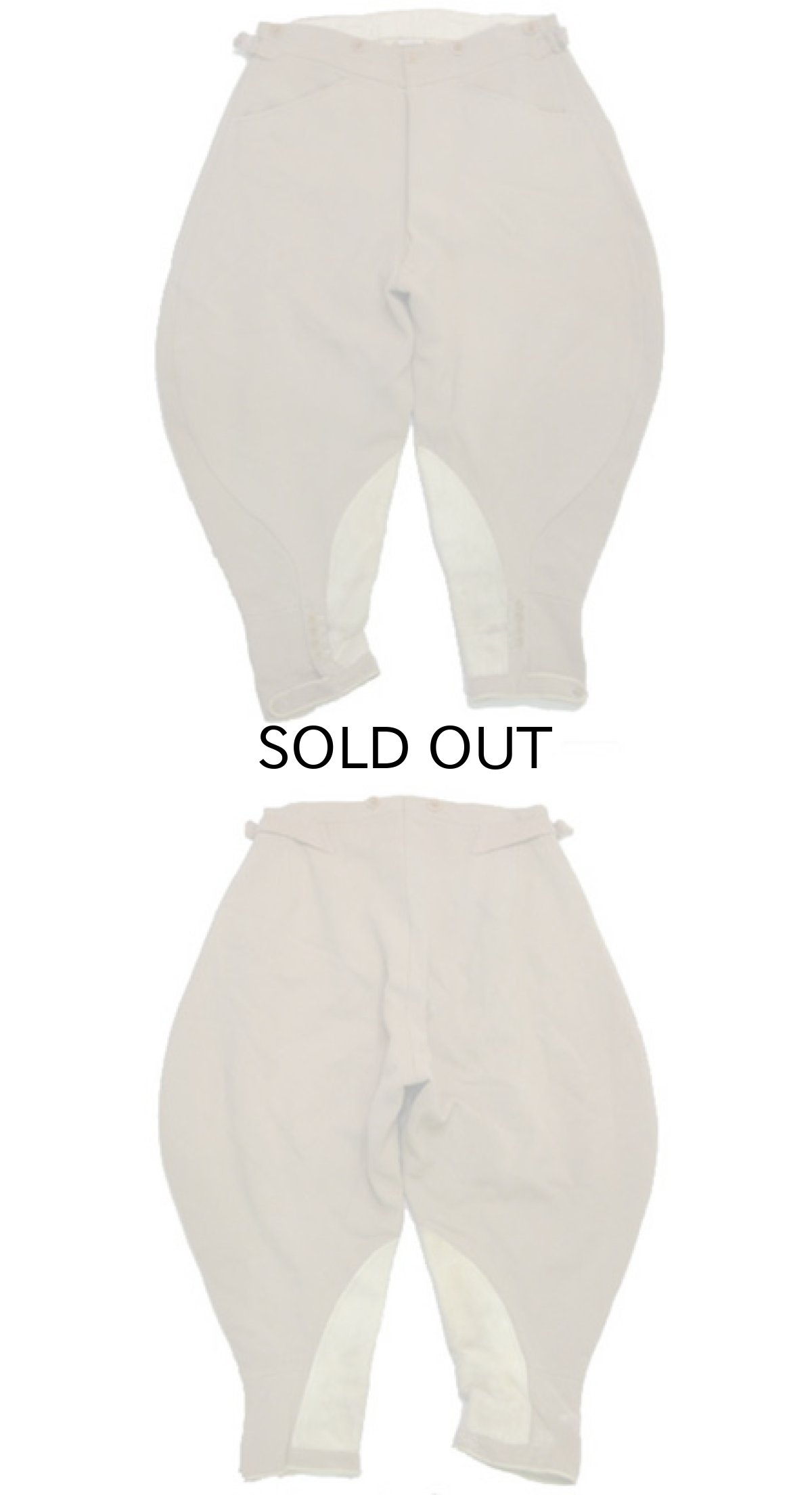 画像2: ~1930's Wool Jodhpurs Pants  BEIGE size w 30 inch  (表記 なし) (2)